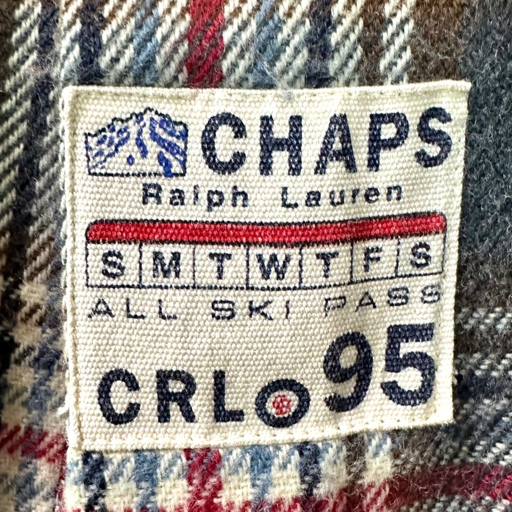 RALPH LAUREN CHAPS Vintage 90s Wool All Ski Pass Plaid Flannel Shirt Shacket XL - Picture 2 of 7